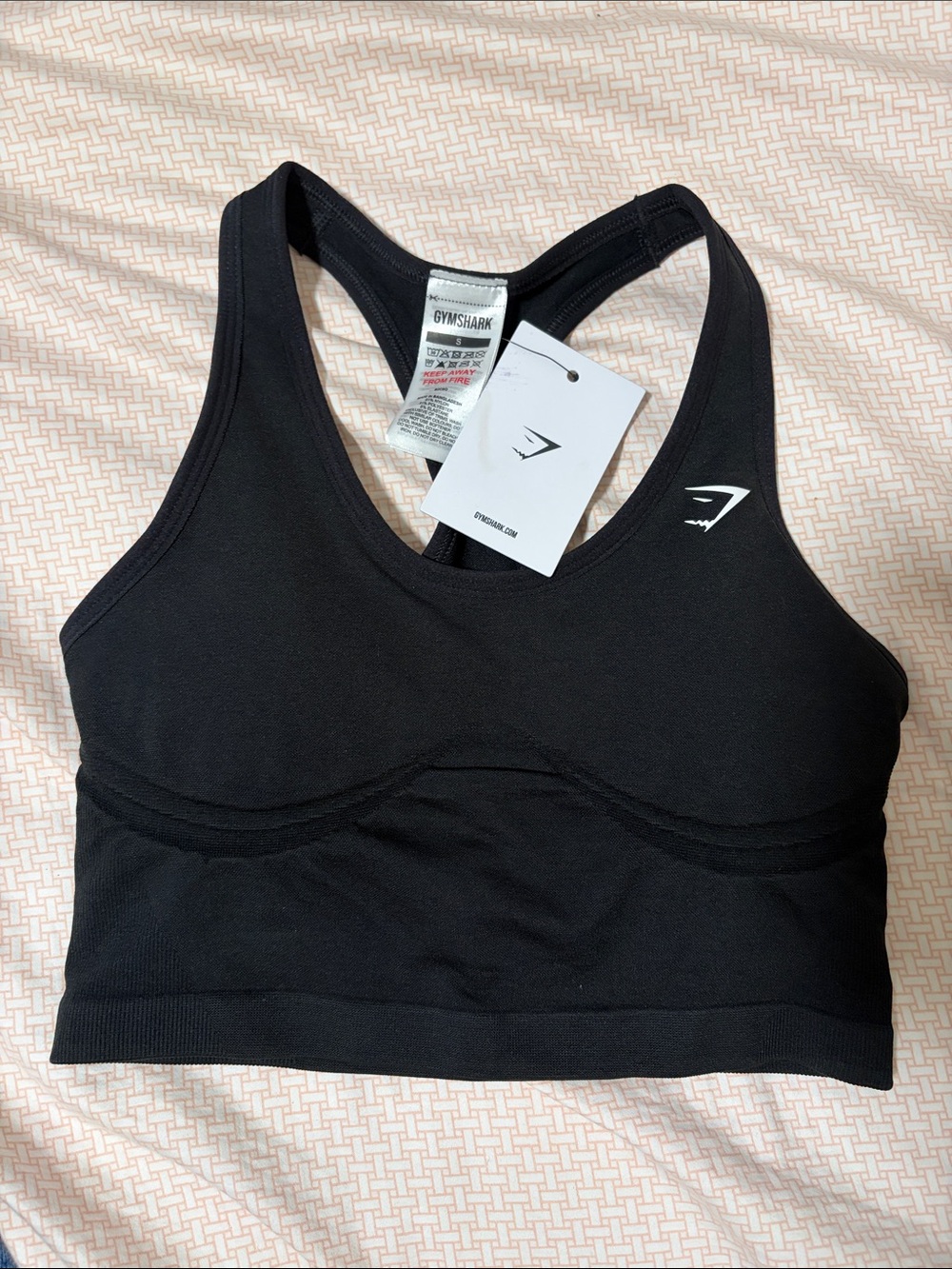 Gymshark Black Seamless Racerback Sports Bra